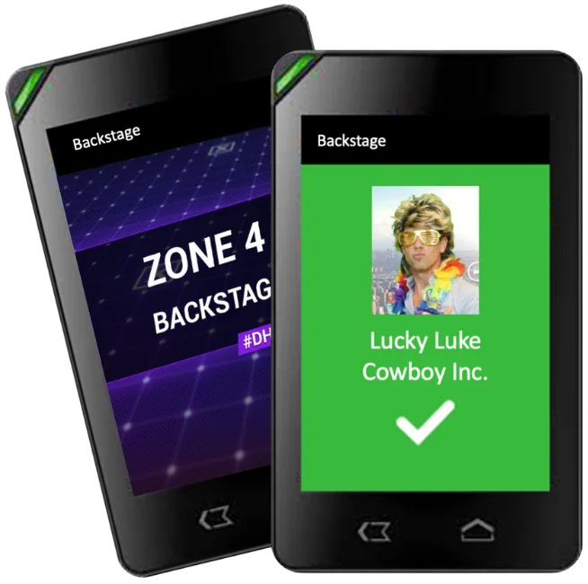 Handheld NFC and RFID scanner used for event access